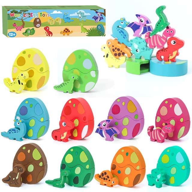 LZDMY Montessori Spielzeug ab 1 Jahr - Dino Eier Motorikspielzeug 🦕🥚