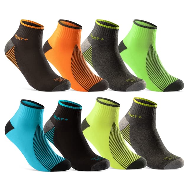🧦🏃‍♂️ 8 oder 12 Paar Sportsocken Herren Damen Sneaker Socken NEON 39-42