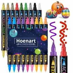 🎨 Acrylfarben Stifte für Steine Wasserfest 18 Farben Dual Tip Angebot bei HelloDeals