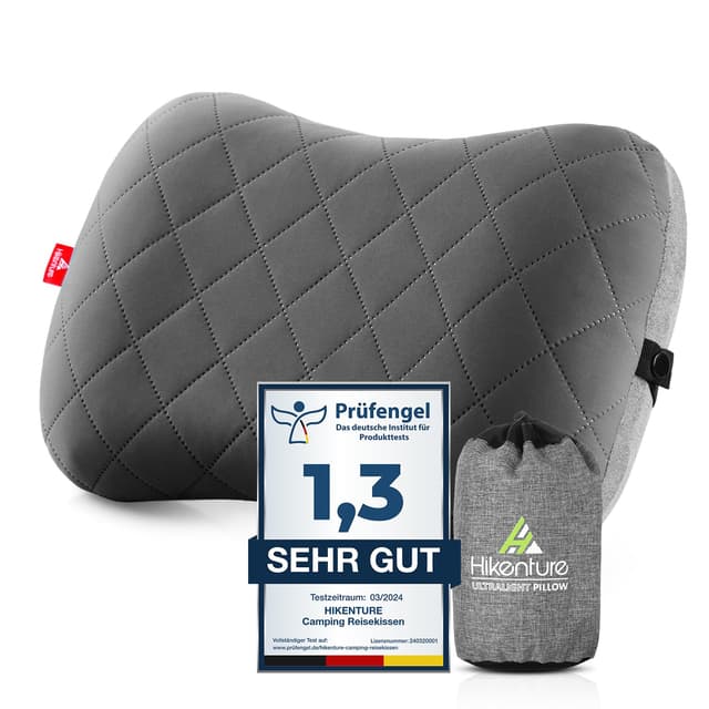 🏕️ HIKENTURE Aufblasbares Campingkissen mit abnehmbarem Kissenbezug 🏕️