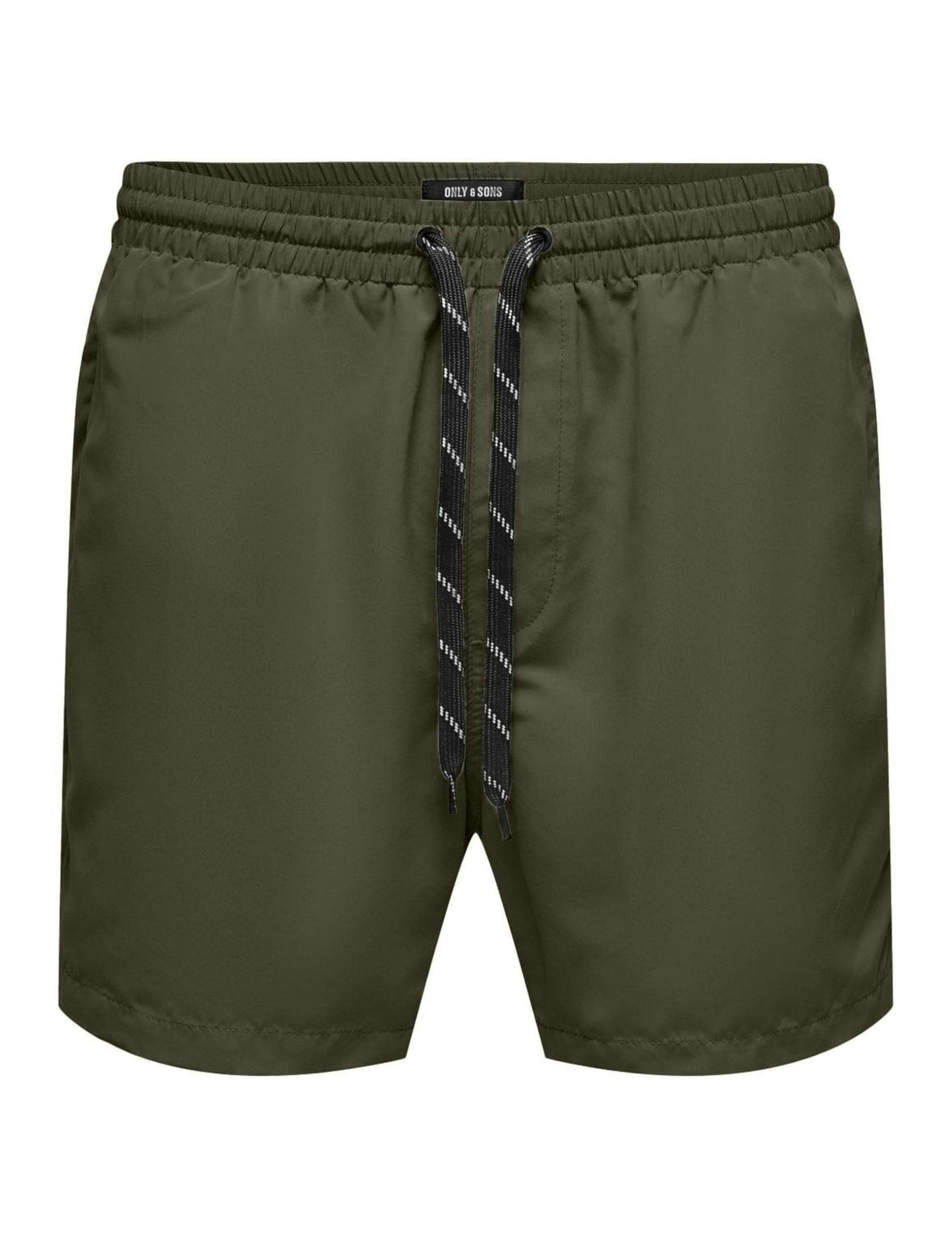 🏖️ Reduzierte ONLY & SONS Herren Badeshorts in XXL Olive Night