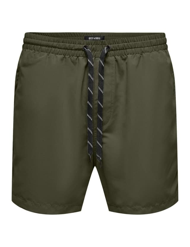 🏖️ Reduzierte ONLY & SONS Herren Badeshorts in XXL Olive Night