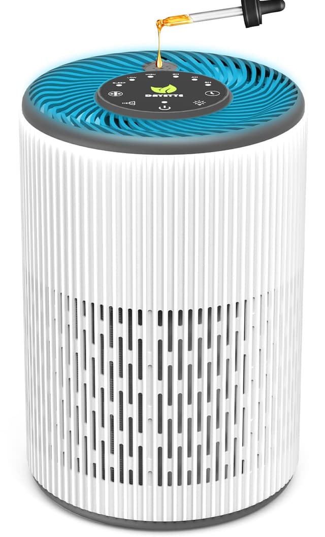DAYETTE Portable Luftreiniger Allergiker mit Aroma, Nachtlicht, Timer, Ruhemodus (20 dB) 🌬️🌙🕰️