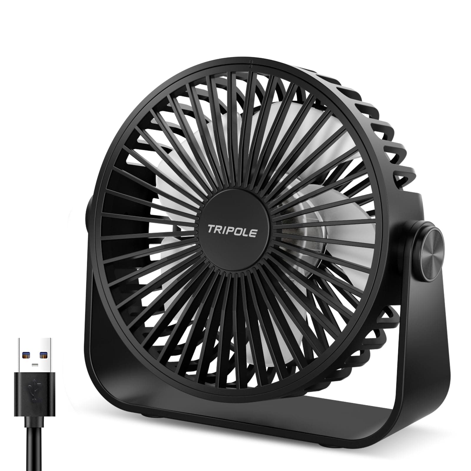 🌀🌬️ TriPole USB Tischventilator, 3 Geschwindigkeiten Starker Wind Tischventilator 🌬️🌀