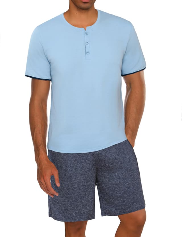 Uniexcosm Schlafanzug Herren Kurz Pyjama Set Sommer-Pyjama 😴🌙