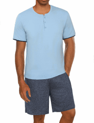 Uniexcosm Schlafanzug Herren Kurz Pyjama Set Sommer-Pyjama 😴🌙