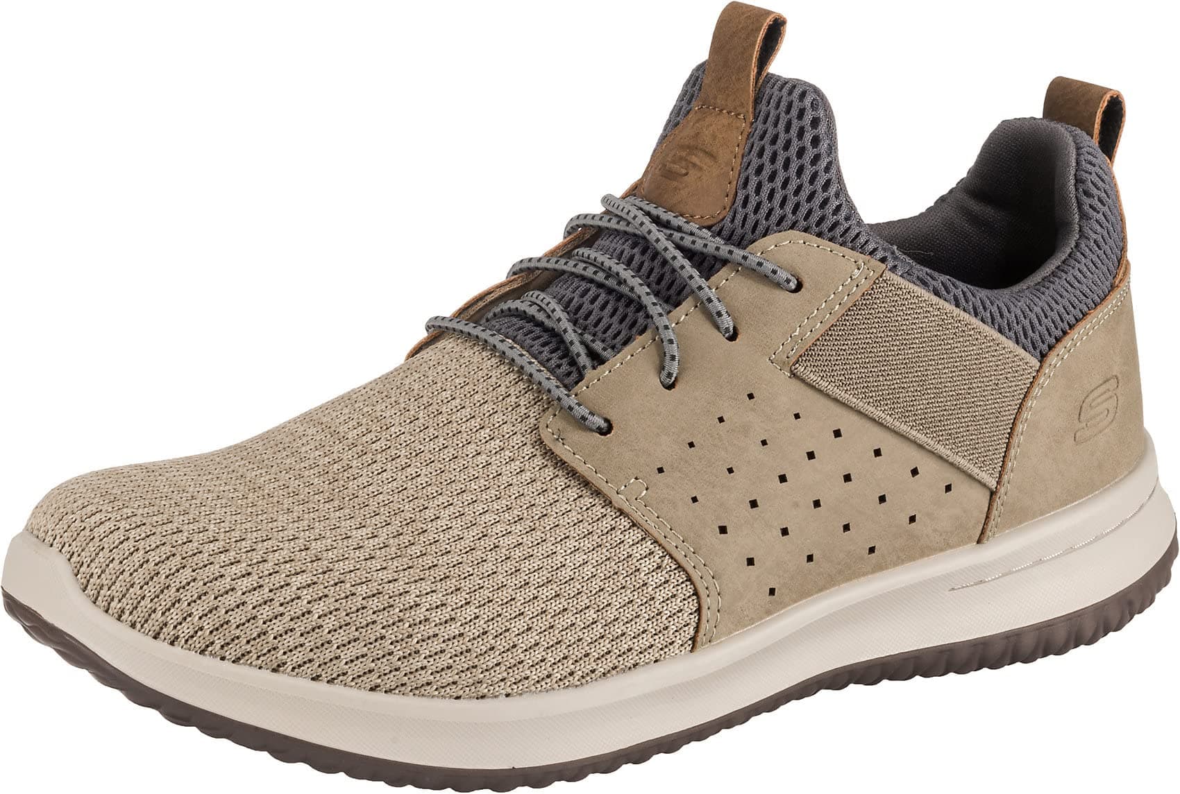 👟🔥 Skechers Herren Delson Camben Sneaker 44 EU Taupe Mesh W Synthetic - Exklusives Angebot!
