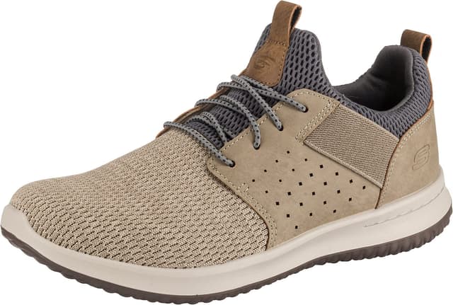 👟🔥 Skechers Herren Delson Camben Sneaker 44 EU Taupe Mesh W Synthetic - Exklusives Angebot!