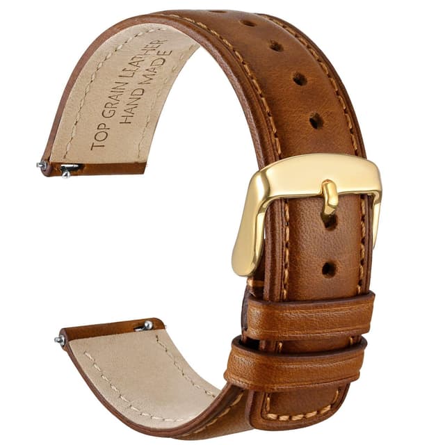 🌟 WOCCI Schnellverschluss Uhrenarmband aus Distressed Ölwachs Echtem Leder 🌟