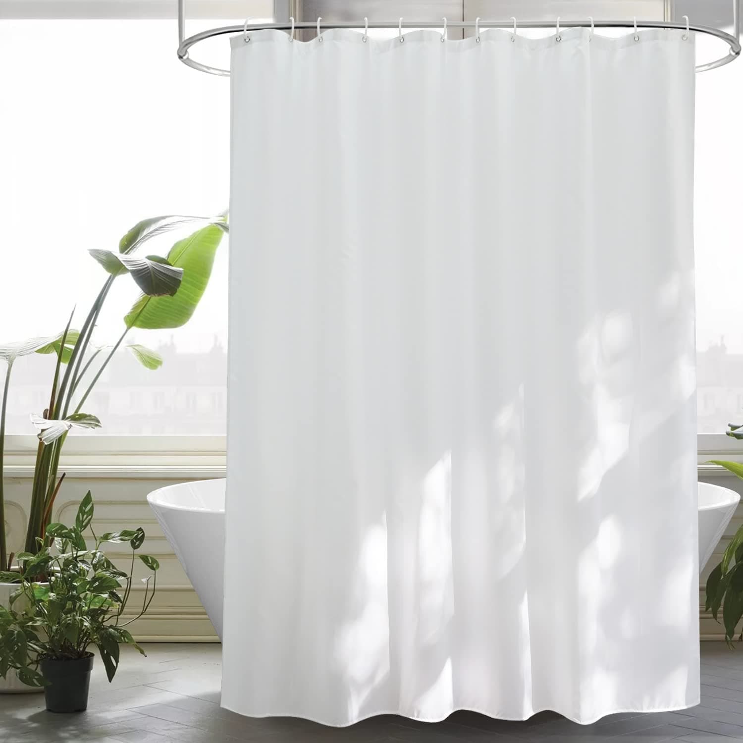 Angebot: EurCross Duschvorhang 180x200 cm Weiß Textil 🚿