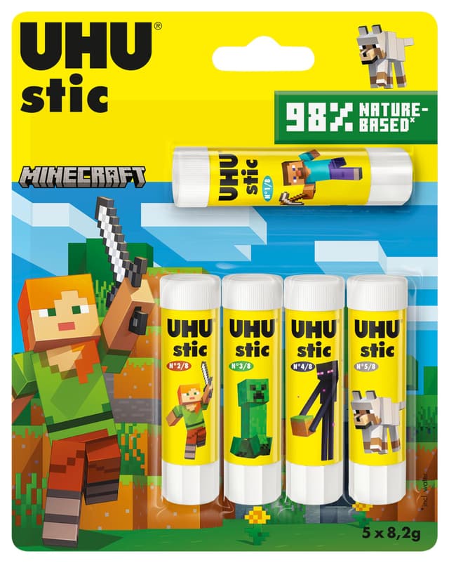 🎨🔗 UHU stic Klebestift BTS 2024 MINECRAFT 5x8,2g 5 x 8,2g Minecraft 🛍️