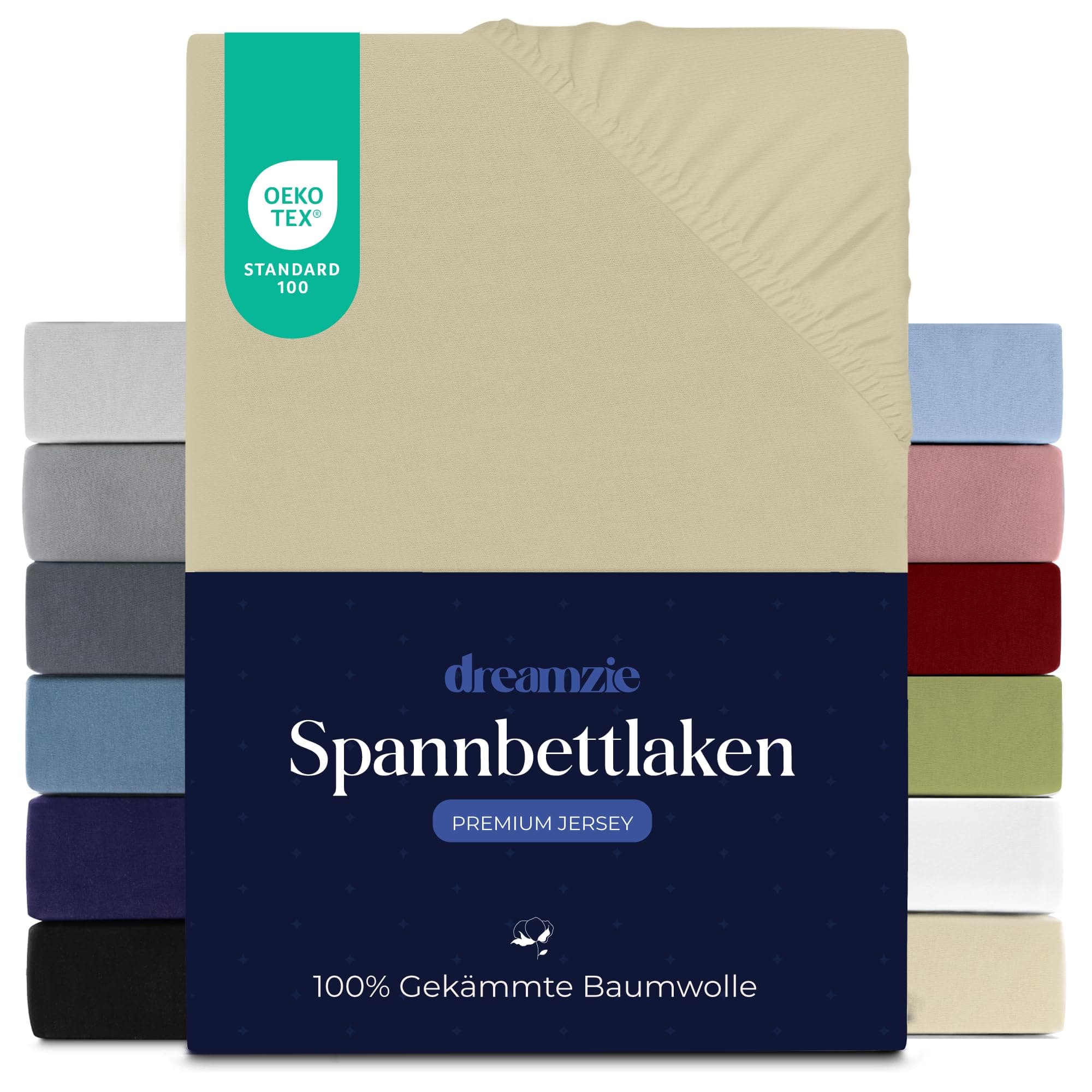 🌟 Dreamzie Premium Spannbettlaken 180x200 cm - Luxuriöser Komfort aus 100 % Baumwolle 🌙