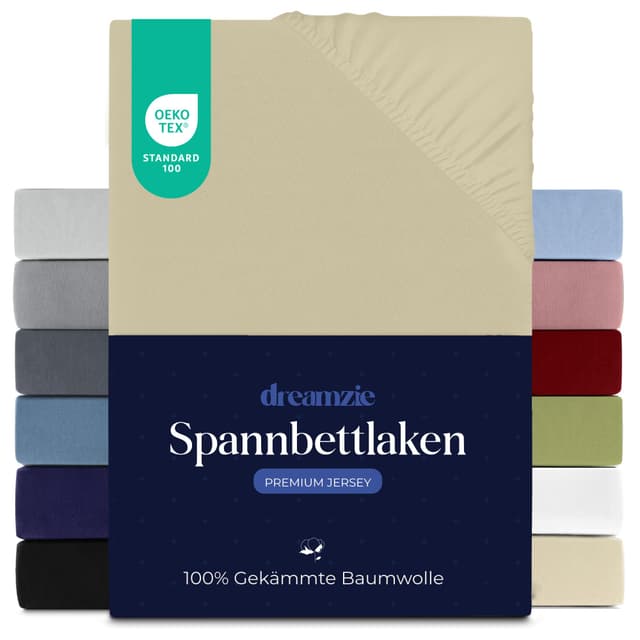 🌟 Dreamzie Premium Spannbettlaken 180x200 cm - Luxuriöser Komfort aus 100 % Baumwolle 🌙