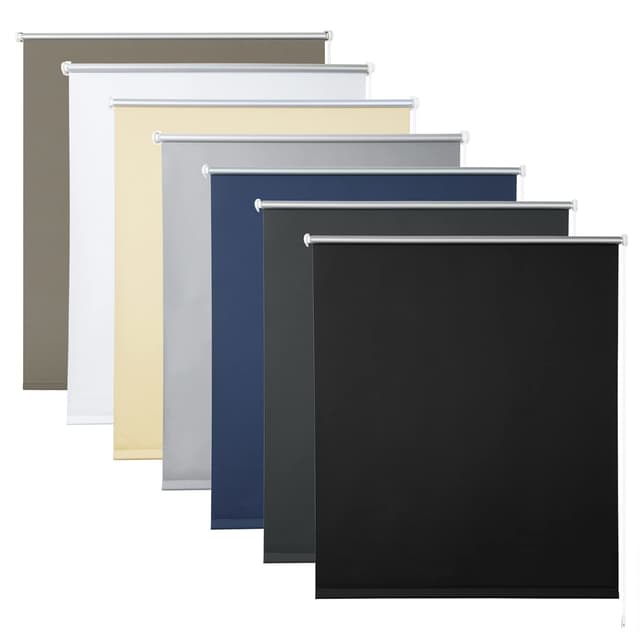 🌙🪟 WOLTU Verdunklungsrollo ohne Bohren Schwarz 90x210cm (BxH) 🪟🌙