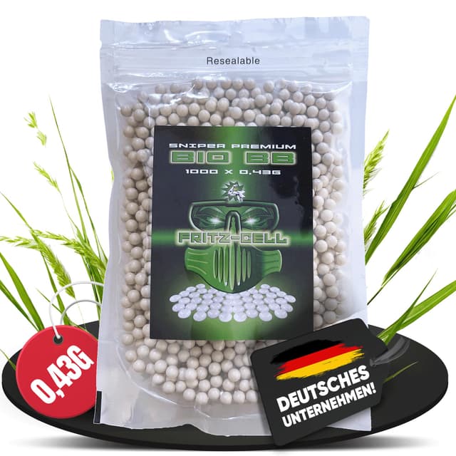 BB Bio Sniper Airsoft 6mm Premium Rundkugeln Kugeln BB's Airgun 0,43g 1 x 1000 Kugeln 🎯🔫