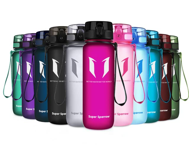 Super Sparrow Trinkflasche - Tritan Wasserflasche - 500ml Fuchsie 💧🚴‍♂️