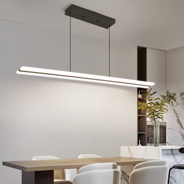 Mikeru 150cm LED Pendelleuchte - Acryl Esszimmerlampe Dimmbar 10%-100% Weiß LED Pendelleuchten