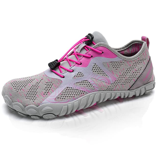 🦄👟 IceUnicorn Herren Damen Barfußschuhe | Traillaufschuhe Fitnessschuhe | Knit Minimalistische Breiter Zehenbox 39 EU A Rosagrau