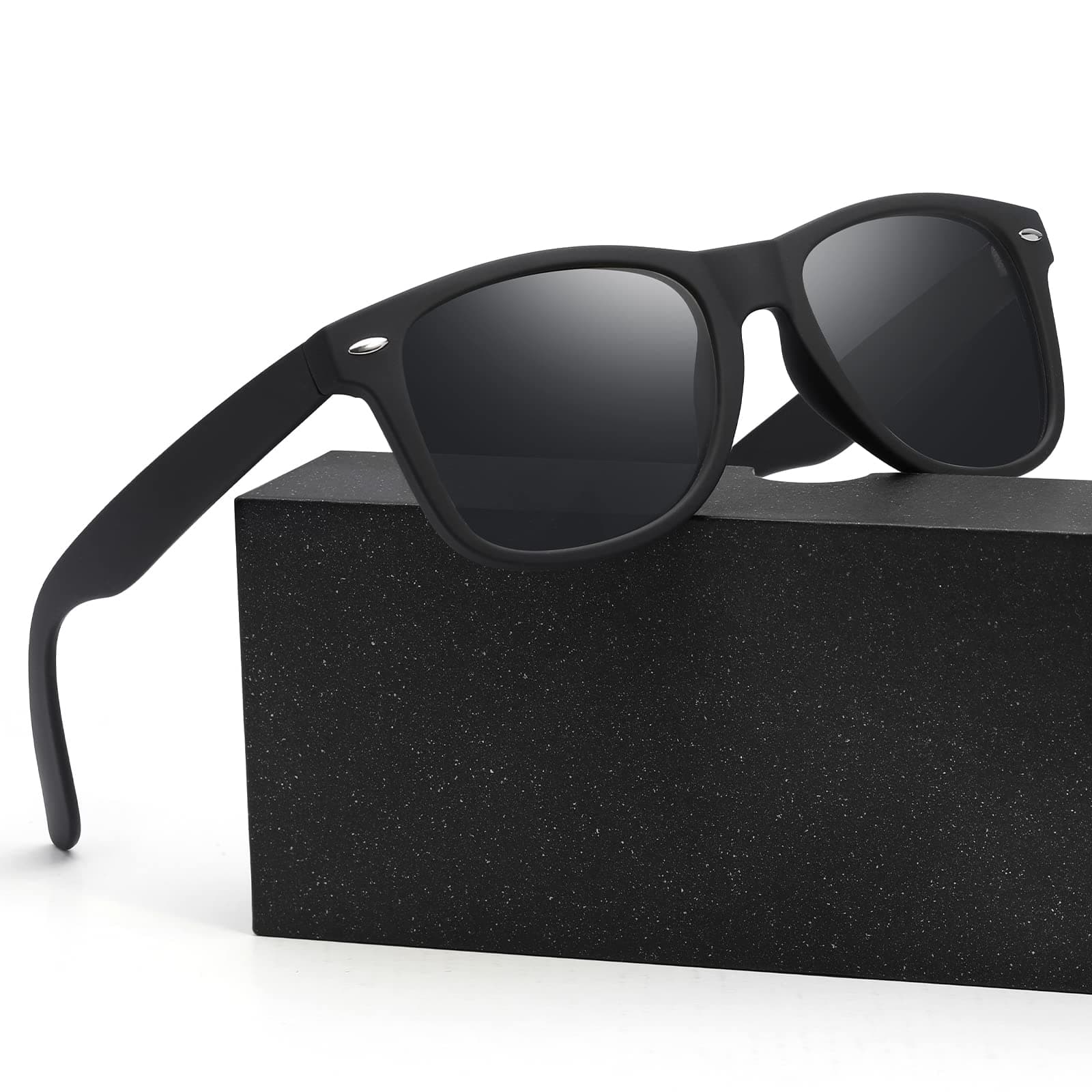 🕶️ Glapeame Polarisiert-Sonnenbrille-Herren-Damen-Sonnenbrillen-Sunglasses-Men-Woman-Sonnenbrille Schwarz-UV400-Unisex-Retro-Vintage-Klassische-Polarisierte-Brille-Sportbrille