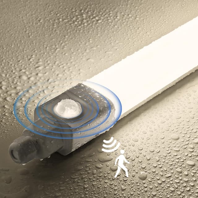 🌟 Tobeter LED Feuchtraumleuchte 60cm mit Bewegungsmelder, 18W 1800LM LED Sensor Röhre Feuchtraumlampe