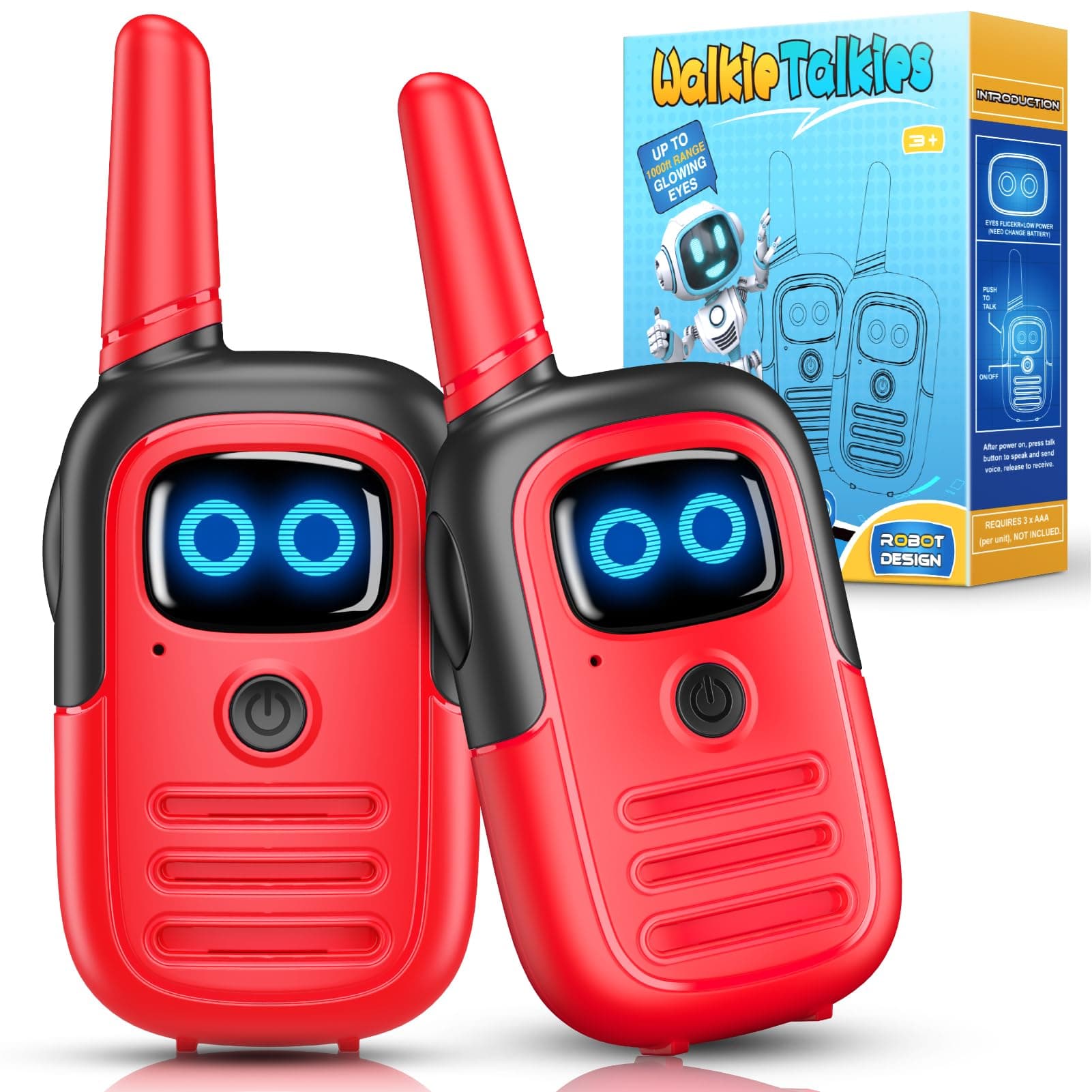 🎁 Gifitizi Spielzeug Mädchen 3-10 Jahre, Walkie Talkie Kinder Mädchen Geschenke - A-Rot Schwarz