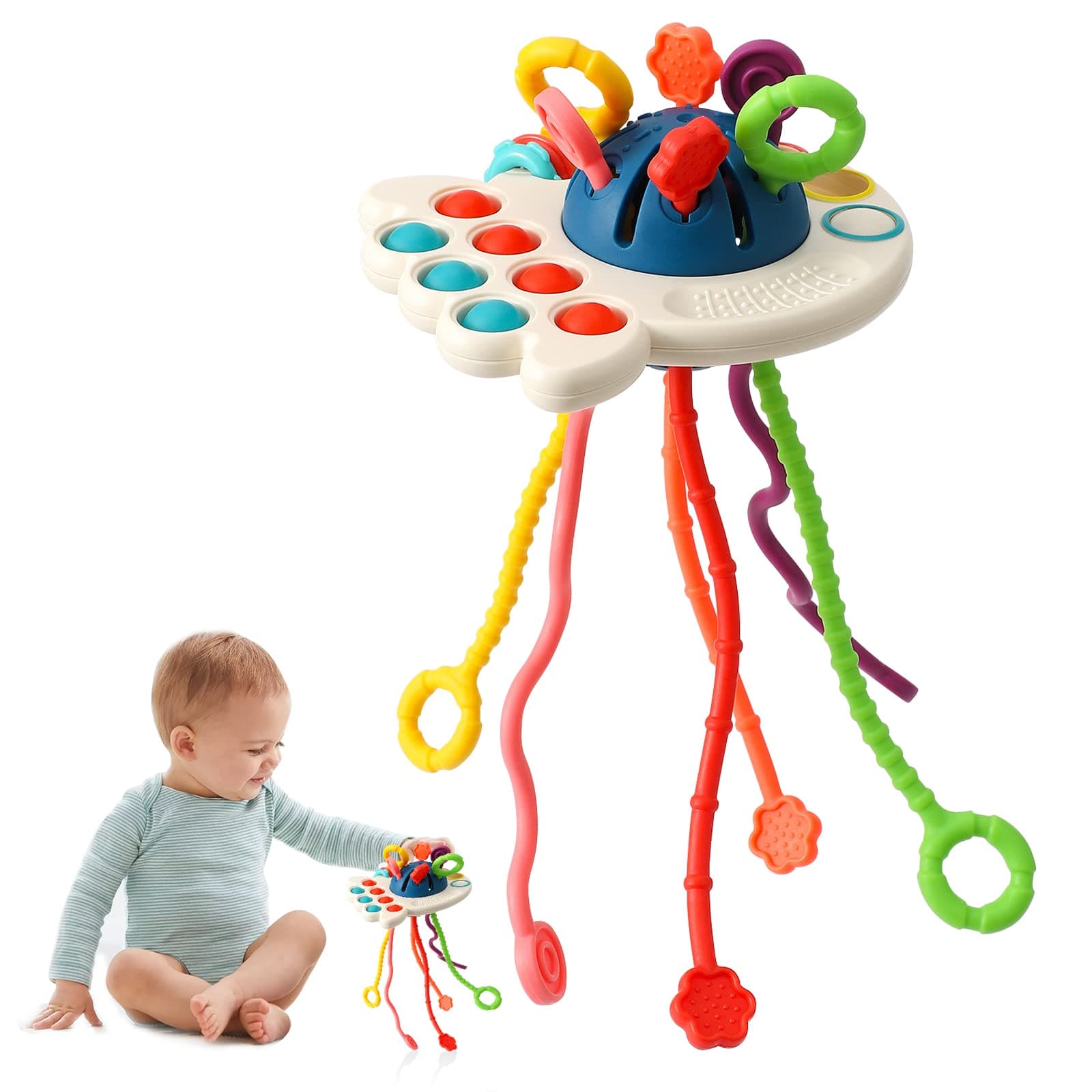 🐙 Montessori-Spielzeug: Kraken-förmiges Silikon-Zugschnur-Aktivitätsspielzeug