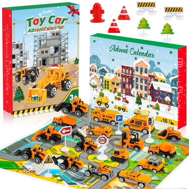 Adventskalender Kinder 2024 🎅 Auto Spielzeug Baustelle Fahrzeug 🚜 Weihnachtskalender 🎁