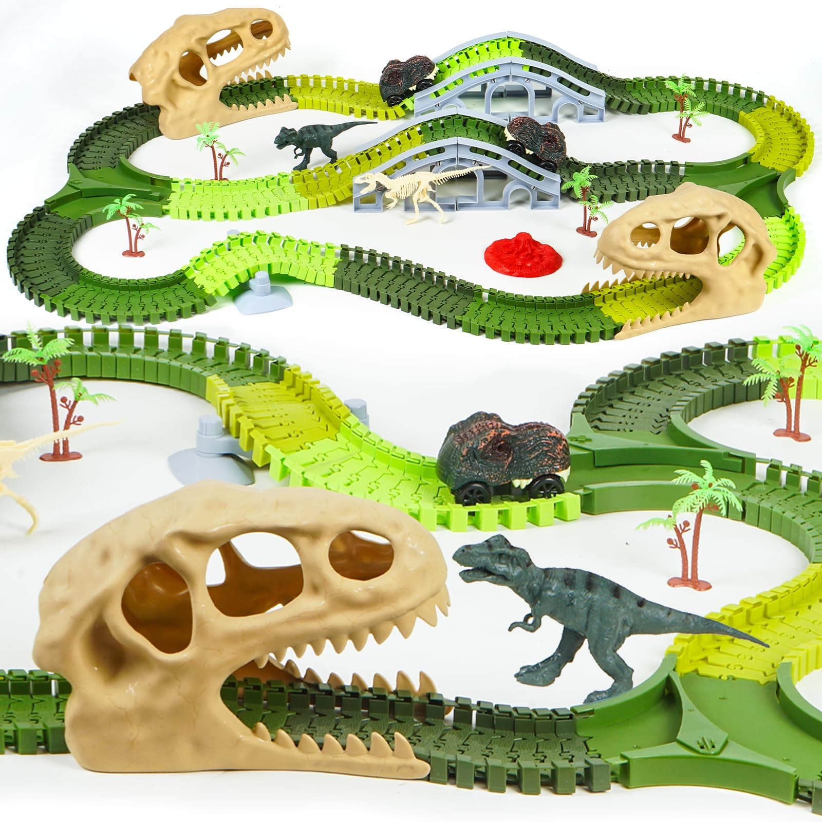 🦕 272 Stück Dinosaurier-Rennstrecken-Set für Kleinkinder 🦖