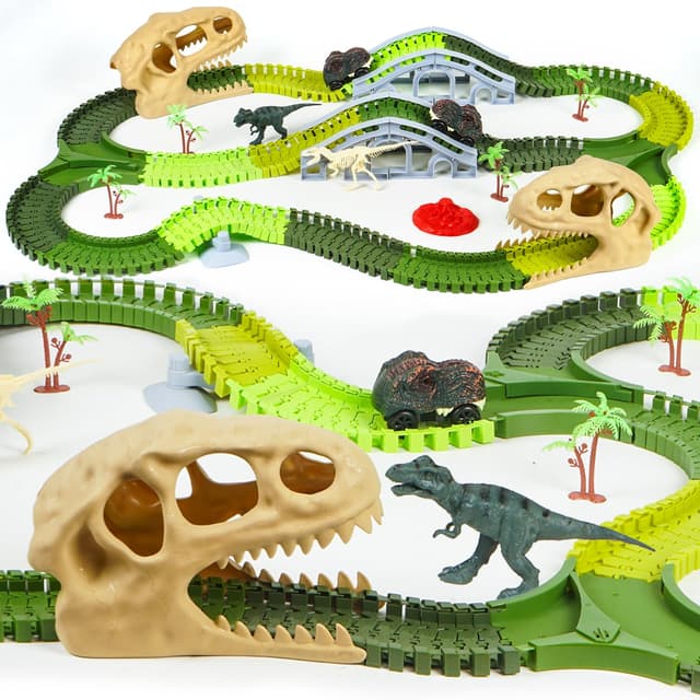 🦕 272 Stück Dinosaurier-Rennstrecken-Set für Kleinkinder 🦖