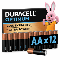 🔋 Duracell Optimum AA Batterien, 12 Stück | Bis zu 200% zusätzliche Lebensdauer oder extra Power Angebot bei HelloDeals