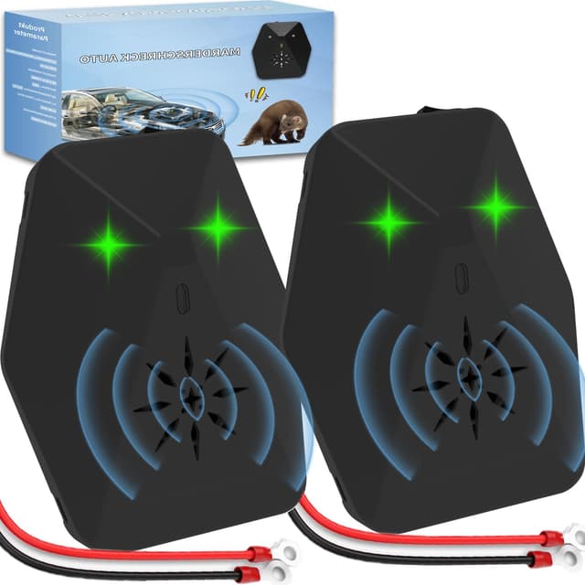 Warmfay Marderschreck Auto - Effektive Marderabwehr mit Multifrequenz-Ultraschall und Blitzlicht