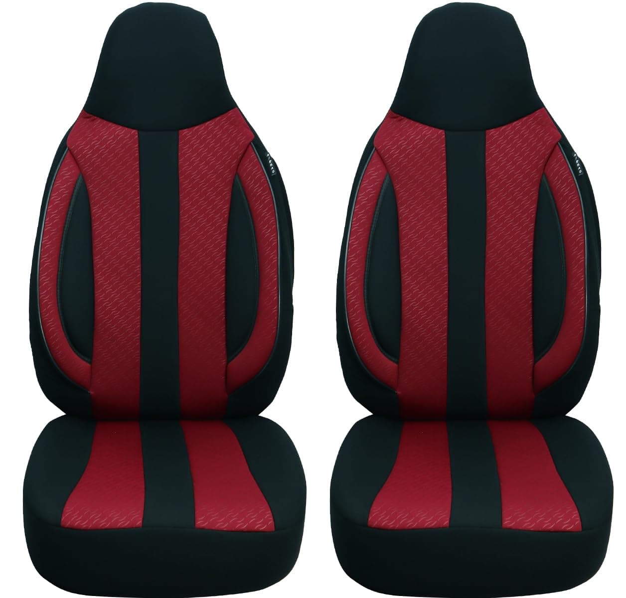 🚗 BREMER SITZBEZÜGE Maß kompatibel mit Smart fortwo 450 451 Fahrer & Beifahrer Farbnummer: MD505, Schwarz/Bordeaux Schwarz/Bordeaux MD505 🛋️