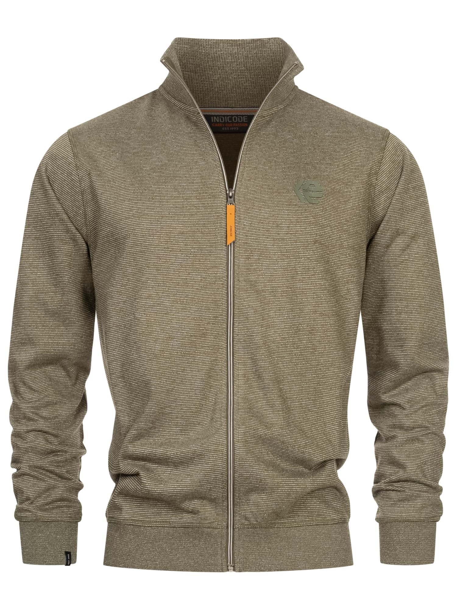 🔥 Reduziert! Indicode Herren INYanic Sweatjacke mit Stehkragen | Cardigan Herrenjacke Sweater Männer S Army