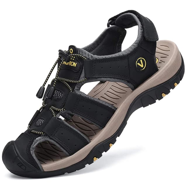 FLARUT Herren Sandalen 🌞 - Sommer Wanderschuhe 🏞️ - Leder Strand Sneaker ⛰️