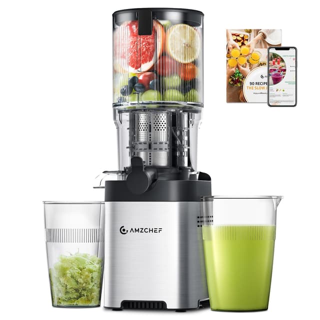 🥤 AMZCHEF Entsafter - Slow Juicer mit 126MM Breite und Größere Fütterungsröhre 🍏🥒