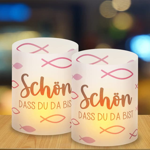 12 Windlicht Fisch Tischdeko | Mädchen Rosa 🕯️🎉