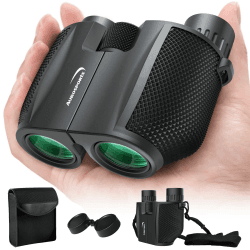 🔭 Aurosports 10x25 Kompakt Fernglas Kinder Erwachsene - Ferngläser Klein Nachtsicht Schwachem Licht Klare Faltbares - Ideal für Outdoor Sportspiele Vogelbeobachtung Reisen Jagd Konzerte Schwarz Angebot bei HelloDeals