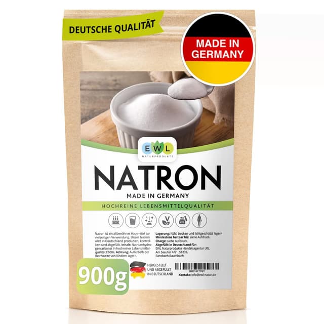 Natron Pulver, Baking Soda 900g - Hochreine Lebensmittelqualität 900g (1er Pack) 🌿🥞🧽