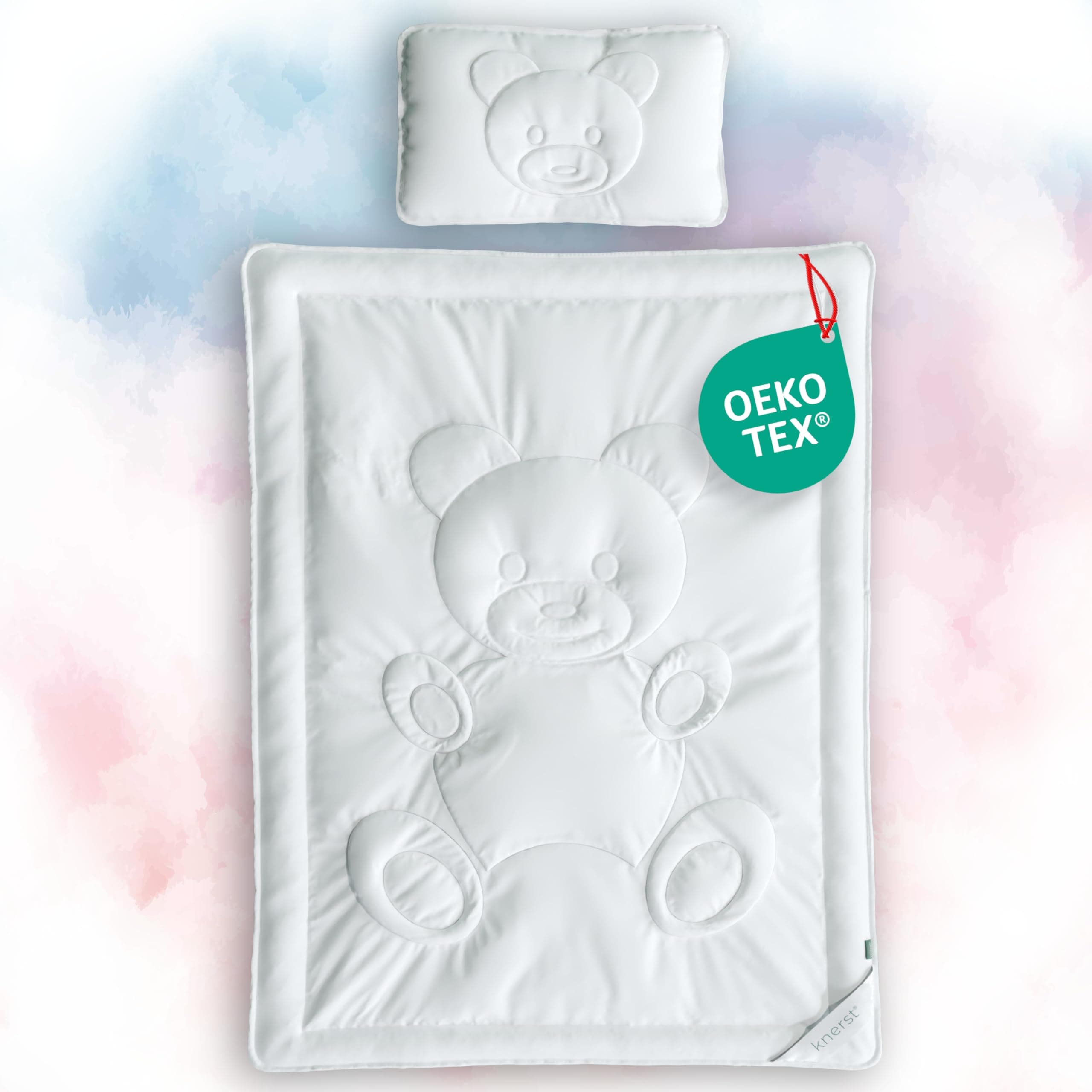 KNERST® Set Kinderdecke & Kissen - Baby Bettdecke & Kissen für kuschelige Träume