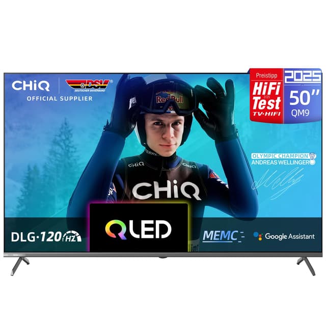 CHIQ U50QM9G 50 Zoll (126 cm) 4K QLED Google TV 2025 - Schwarz