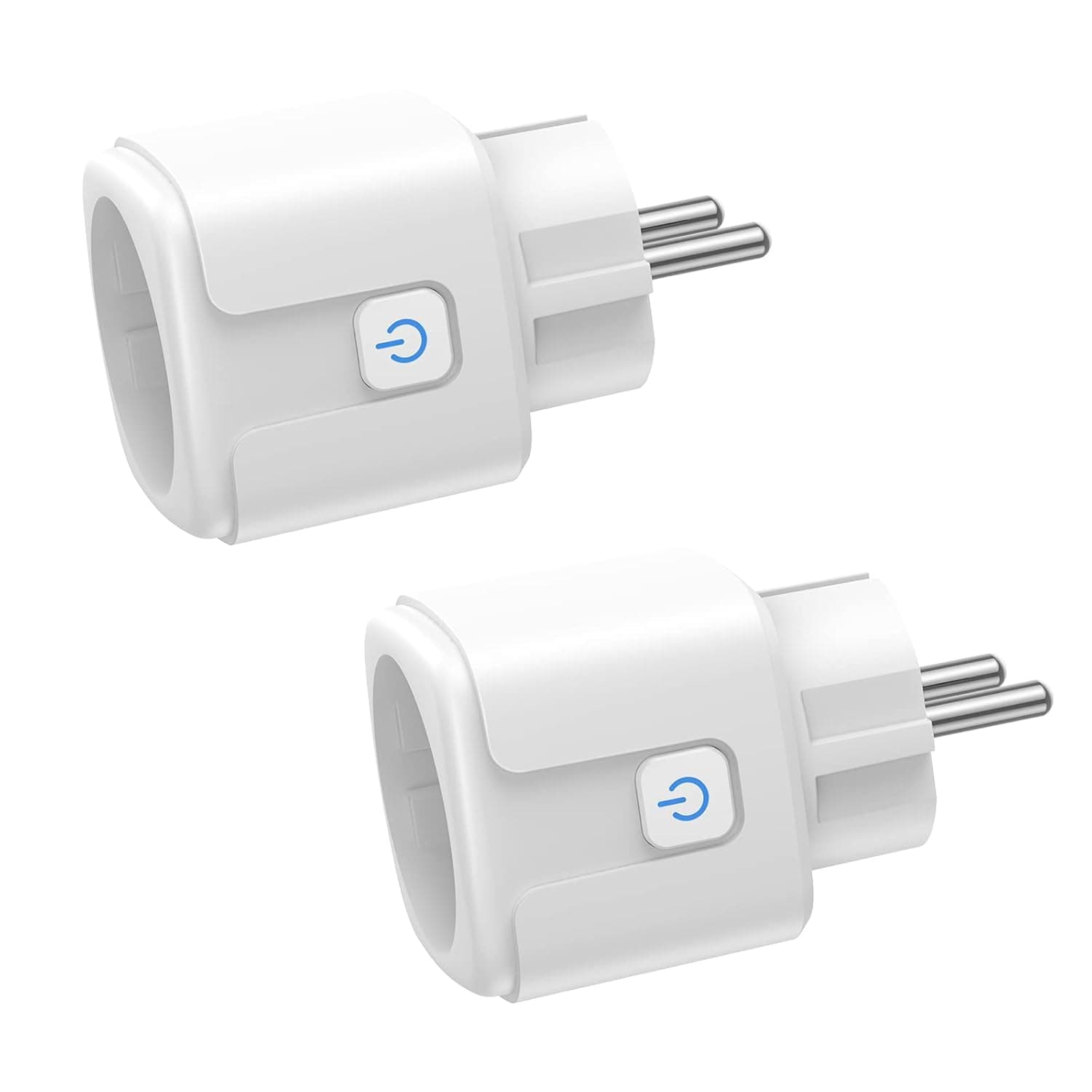 Smart WLAN Steckdose, 2 Stück Alexa Steckdose 16A 3680W, Smart Home WiFi Steckdose Kompatibel mit Alexa und Google Home, mit Strommessung | APP Fernsteuerung | Sprachsteuerung | Zeitschaltuhr (Weiß) 2pcs