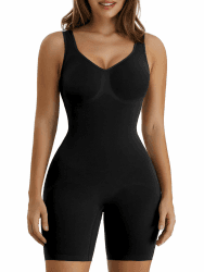 👗 SHAPERX Shapewear Damen Bauchweg Stark Formend Body Shaper Overall-Shorts Abnehmen Shaping Bodysuit XXL-3XL Schwarz 👗