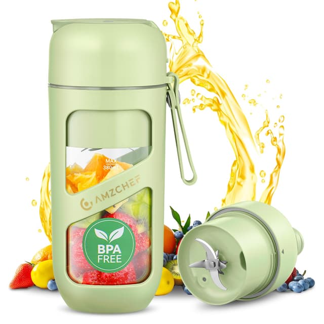 AMZCHEF Vakuum Smoothie Maker - Tragbarer Mixer für 380ml Flasche ✅