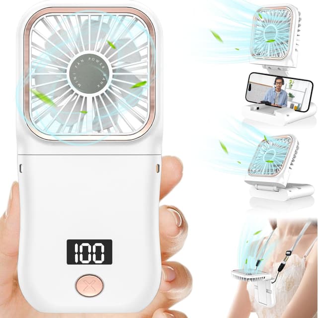 Handventilator Akku Aufladbar-Mini Ventilator Leise 4000mAh, Tragbarer Tischventilator für den Sommer ❄️