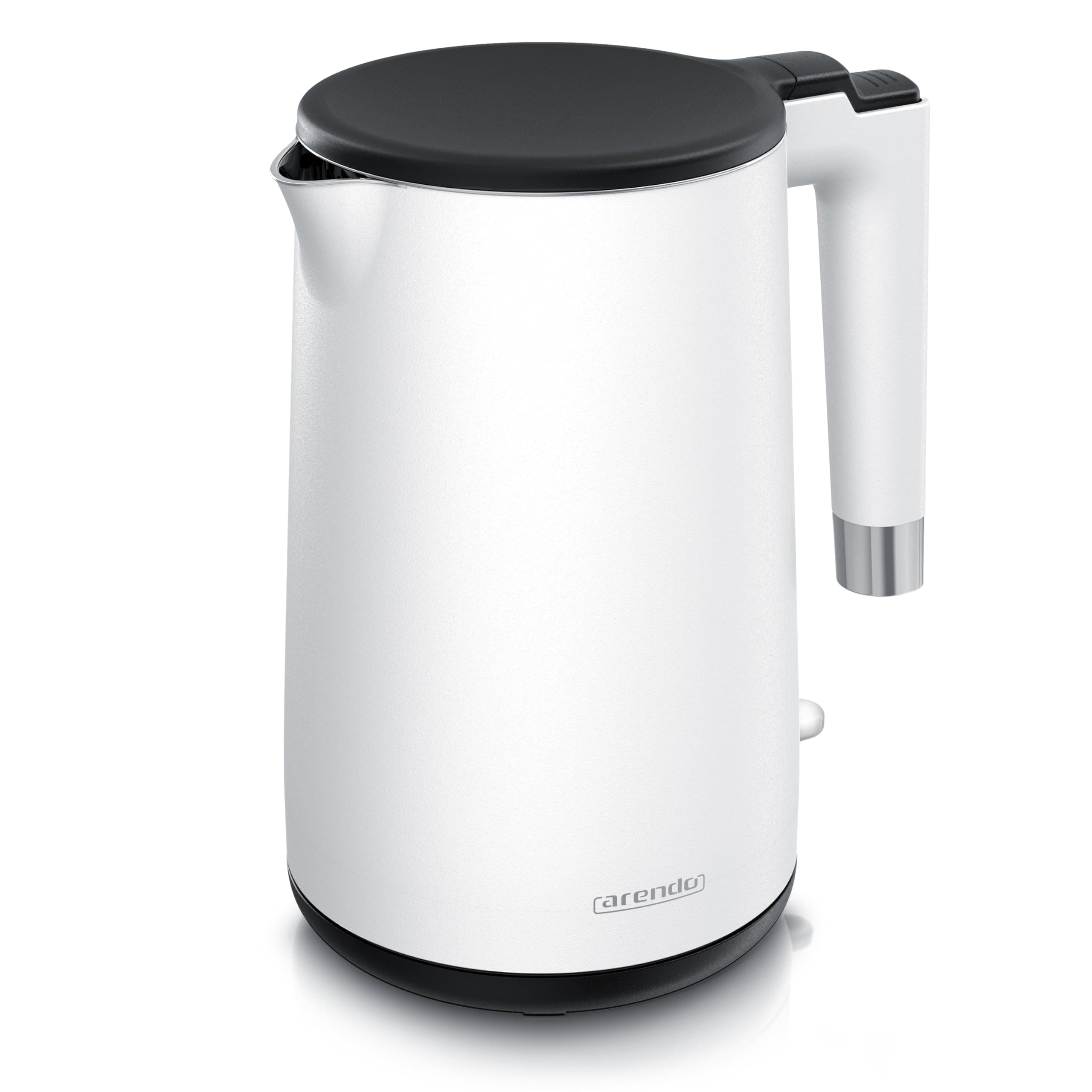 Arendo - Wasserkocher Edelstahl 1,5 Liter 2200 Watt Weiß Matt ⭐️🍵
