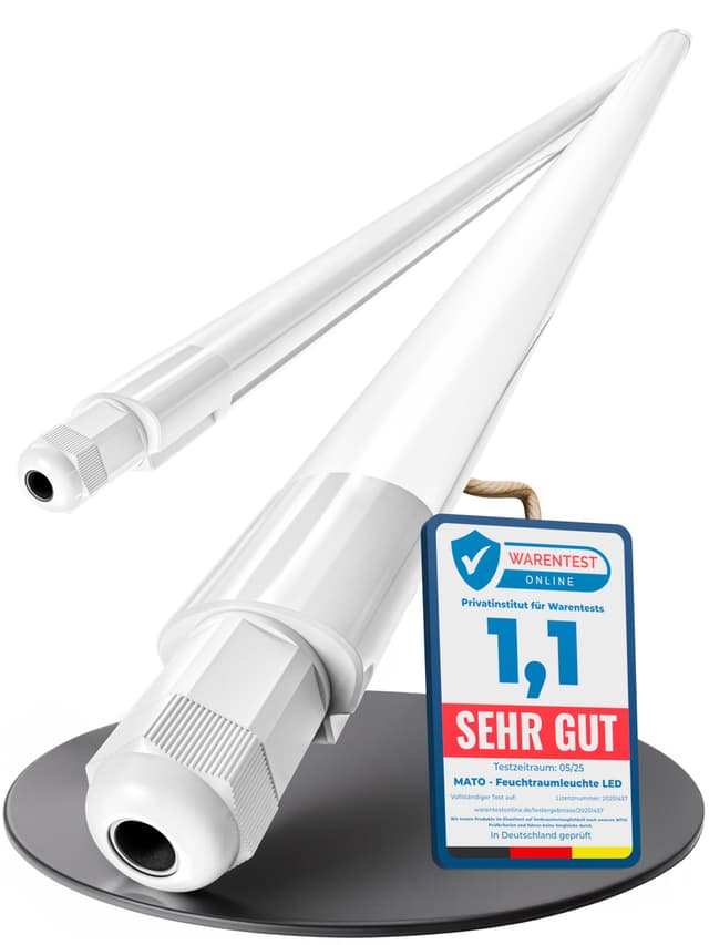 🌟 Angebot: MATO 2x Feuchtraumleuchte LED 120cm - Wasserdicht IP65, 36W, 4320lm - 6500K Kaltweiß 🌟