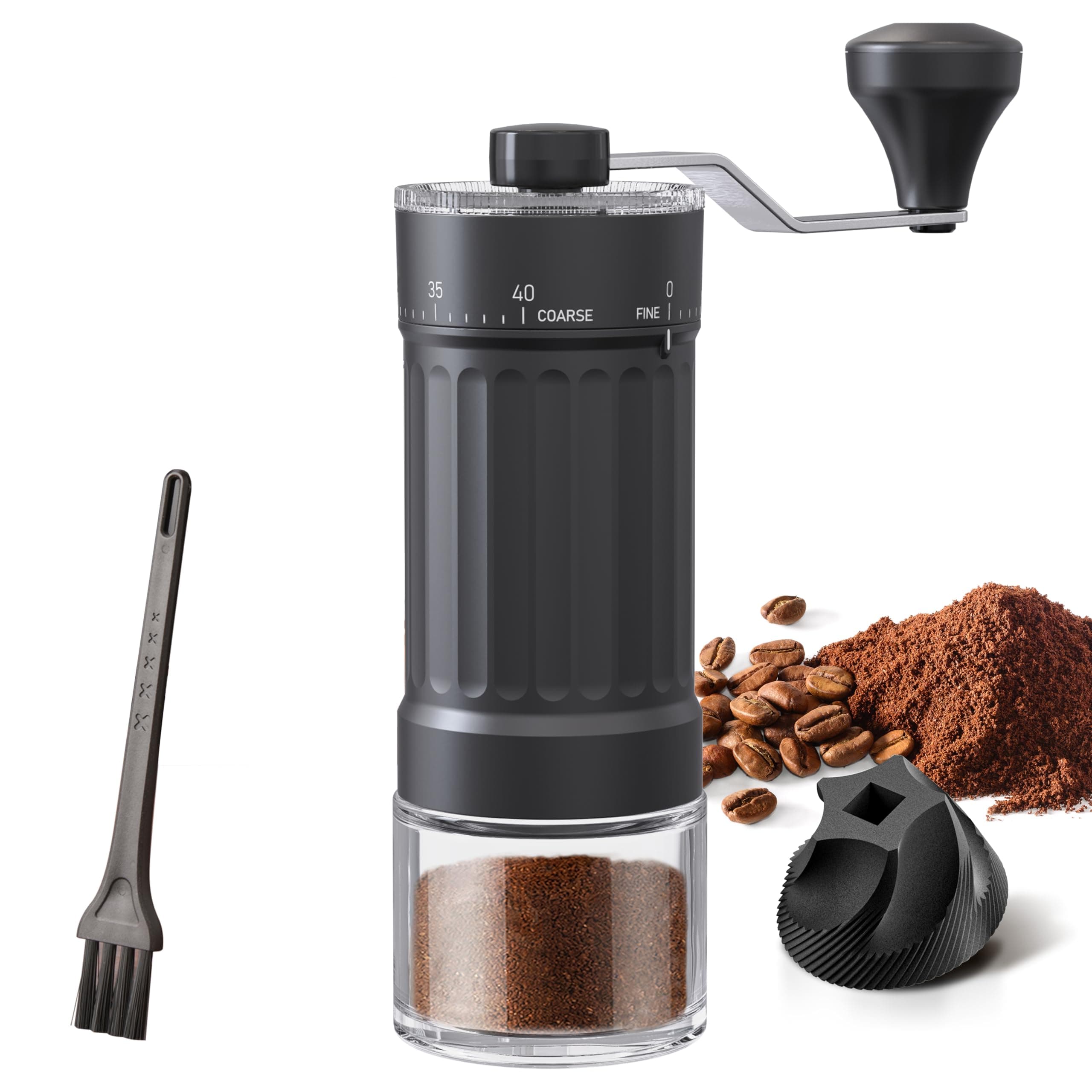 OrkeyDolk® Externe manuelle Kaffeemühle 🌟 40-stufige Einstellung 🌿 Geeignet für Aeropress, Pour Over und Moka-Kannen
