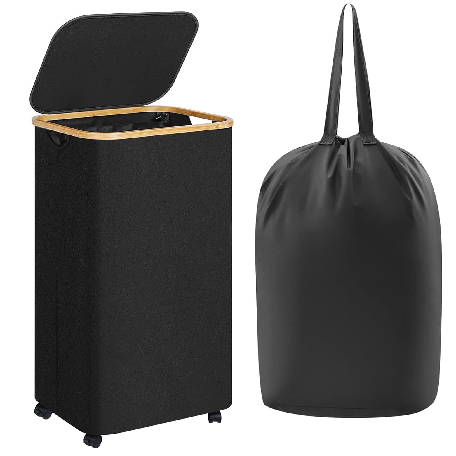 🌟 Super Angebot! 100L Faltbarer Wäschekorb mit Deckel & Rollen 🧺