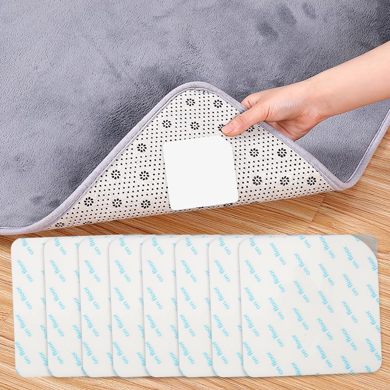 🌟 8 Stück Antirutschmatte für Teppich - Rutschfeste Pads für Küche, Balkon & Badezimmer