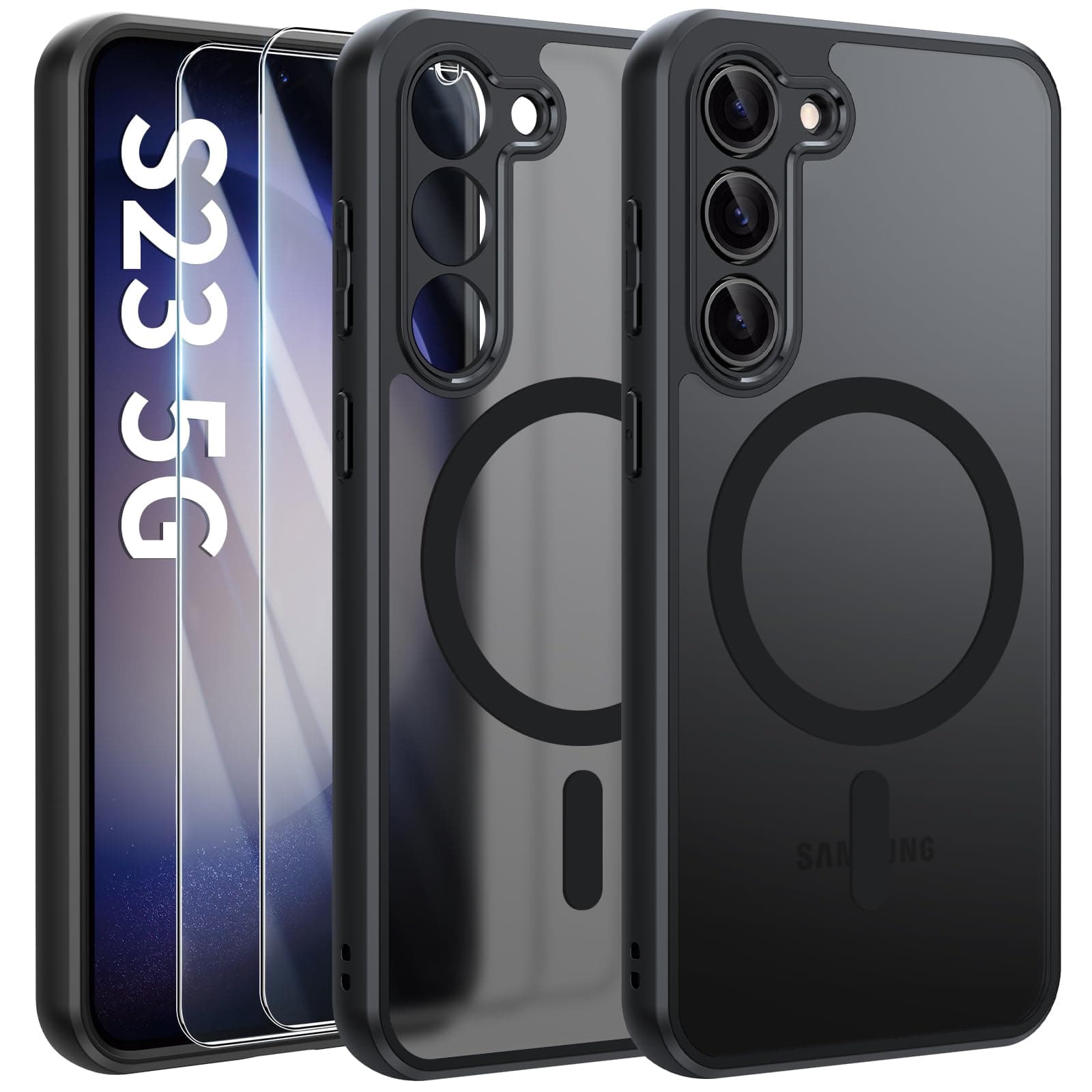 Opkiegrn Magnetisch HandyHülle für Samsung Galaxy S23 5G mit MagSafe - Stoßfest & Dünn - Schwarz